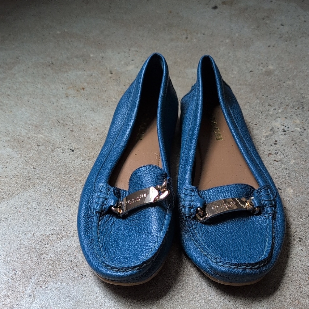 Coach Blue Casual Flats with Metal Detail
